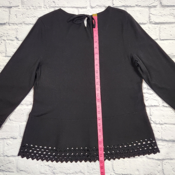 Talbots Shirt Womens Large Black Lace Trim - Picture 12 of 12